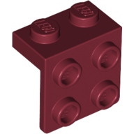Деталь Lego Скоба Bracket 1 x 2 - 2 x 2 44728 (21712, 86644, 92411) Dark Red U