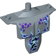 Large Figure Torso Armor Shoulder Studs with Dark Purple Spots and White and Medium Blue Lightning Pattern, 24301pb04 Sand Blue U