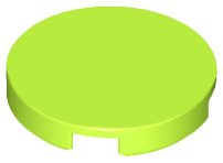 Tile, Round 2 x 2 with Bottom Stud Holder, 14769 Lime U