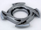 Ring 4 x 4 with 2 x 2 Hole and 4 Arrow Ends with Black Spikes Pattern (Ninjago Spinner Crown), 98341pb05  