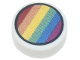 Tile, Round 1 x 1 with Rainbow Stripes in Black Circle Pattern, 98138pb294  