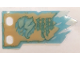 Plastic Part for Sets 70673, 70674, 70675, 70676, 70677, 70678, and 70684 - Tan Tattered Flag with Trans-Light Blue Border, White Ice, Light Aqua Ninjago Logogram Letter S and 'THE FORBIDDEN ART' Pattern, multipls16b  