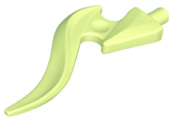 Lego Wave Rounded Curved Single with Bar End and Triangular Base (Flame) 18395 Yellowish Green N