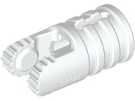 Hinge Cylinder 1 x 2 Locking with 2 Fingers and Axle Hole on Ends with Slots 30553 White N