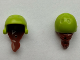 Mini Doll, Hair Combo, Hair with Hat, Ponytail with Molded Lime Ski Helmet Pattern, 30926pb01