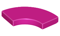 Tile, Round Corner 2 x 2 Macaroni, 27925 Magenta U