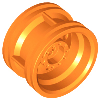 Wheel 30.4mm D. x 20mm with No Pin Holes and Reinforced Rim, 56145 Orange U