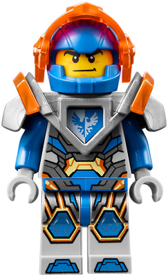 Минифигурка Lego Clay - Blue Helmet, Trans-Neon Orange Visor, Flat Silver Armor nex093 U