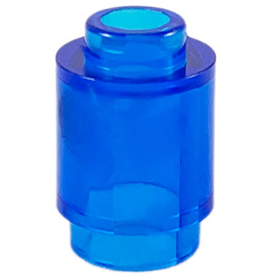 Brick, Round 1 x 1, 3062 Trans-Dark Blue N