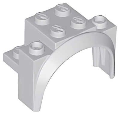 Деталь LEGO Vehicle, Mudguard 4 x 2 1/2 x 2 1/3 with Arch Round 18974 Light Bluish Gray U 