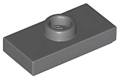Деталь LEGO Plate, Modified 1 x 2 with 1 Stud with Groove and Bottom Stud Holder (Jumper) 15573 (78823) Dark Bluish Gray N