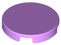 Tile, Round 2 x 2 with Bottom Stud Holder, 14769 Medium Lavender N