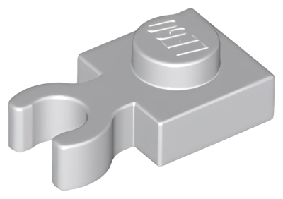 Деталь LEGO Plate, Modified 1 x 1 with Open O Clip Thick (Vertical Grip) 4085d Light Bluish Gray U