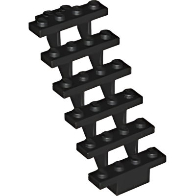 Деталь LEGO Stairs 7 x 4 x 6 Straight Open 30134 Black U