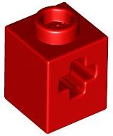 Technic, Brick 1 x 1 with Axle Hole, 73230 Red N