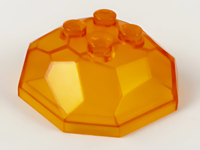 Деталь Lego Rock 4 x 4 Octagonal Boulder, Top 30293 (28686, 42284, 53527, 53933) Trans-Orange  U