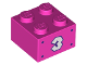 Brick 2 x 2 with White Number 3 and Dark Purple Dots Pattern on Both Sides, 3003pb126