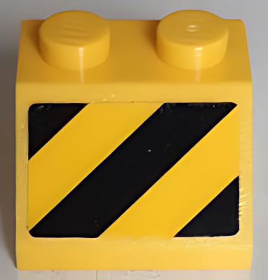 Деталь LEGO Slope 45 2 x 2 with Black and Yellow Danger Stripes Pattern Model Left Side (Sticker) 3039pb146L U