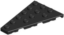 Wedge, Plate 6 x 4 Left, 48208 Black U