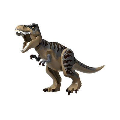 Dinosaur Tyrannosaurus rex with Dark Bluish Gray Back and Dark Brown Markings, trex08 Dark Tan U