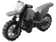 Motorcycle Dirt Bike with Black Chassis (Long Fairing Mounts) and Light Bluish Gray Wheels, 50860c11  