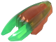 Minifigure, Weapon Ninjago Time Blade with Molded Trans-Green Claws and Blades Pattern, 28587pb01  