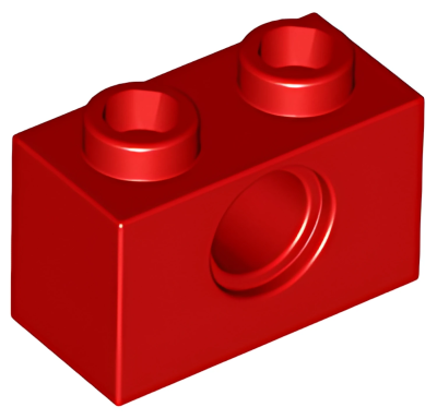 Деталь LEGO Technic, Brick 1 x 2 with Hole 3700 Red U