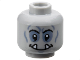 Minifigure, Head Alien Orc Black Eyebrows, Sand Blue Eye Shadow, Chin Dimple, and Wrinkles, Wide Grin with Bottom Fangs Pattern, 3626pb3576  