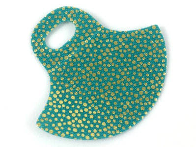 Mini Doll, Skirt Cloth, Friends, Short and Flared with Large Hole with Gold Dots Pattern, 38153pb01 Dark Turquoise U