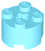 Brick, Round 2 x 2 with Axle Hole, 3941 Medium Azure N