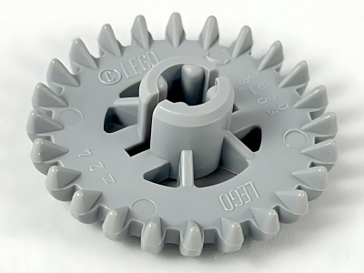 Деталь LEGO Technic, Gear 24 Tooth Crown (2nd Version - Reinforced) 3650b Light Bluish Gray N