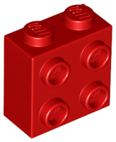 Brick, Modified 1 x 2 x 1 2/3 with Studs on Side 22885 Red N
