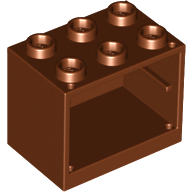Container, Cupboard 2 x 3 x 2 - Hollow Studs, 4532b Reddish Brown U