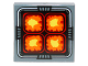 Tile, Modified 2 x 2 Inverted with 4 Orange, Red and Yellow Rounded Squares Pattern, 11203pb007  