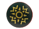 Minifigure, Shield Circular / Round Convex Face with Dark Green and Gold Rohan Pattern, 75902pb02  