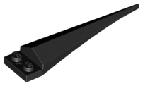 Plate, Modified 1 x 2 with Angular Extension with Molded Flexible Rubber Black Tip Pattern, 61406pb05 Black U