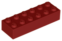 Brick 2 x 6, 2456 Dark Red U