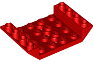 Slope, Inverted 45 6 x 4 Double with 4 x 4 Cutout and 3 Holes, 60219 Red N