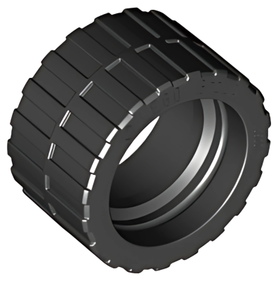 Деталь LEGO Tire 24 x 14 Shallow Tread, Band Around Center of Tread 89201 (24341) Black U