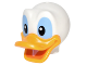 Minifigure, Head, Modified Duck with Bright Light Orange Bill and Black and Medium Blue Eyes Pattern (Donald), 24633pb01  