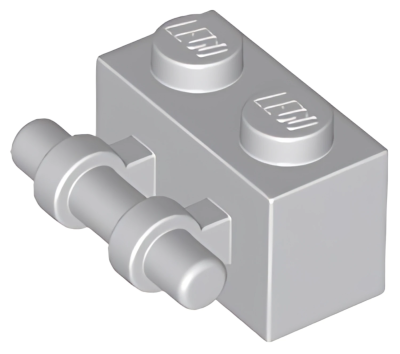 Деталь LEGO Brick, Modified 1 x 2 with Bar Handle on Side 30236 Light Bluish Gray U
