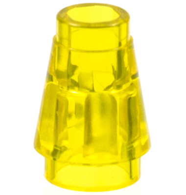 Cone 1 x 1 with Top Groove, 4589b Trans-Yellow N
