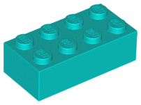 Brick 2 x 4, 3001 Dark Turquoise U