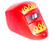 Minifigure, Visor Welding with Flames Orange and Yellow Pattern, 65195pb01  