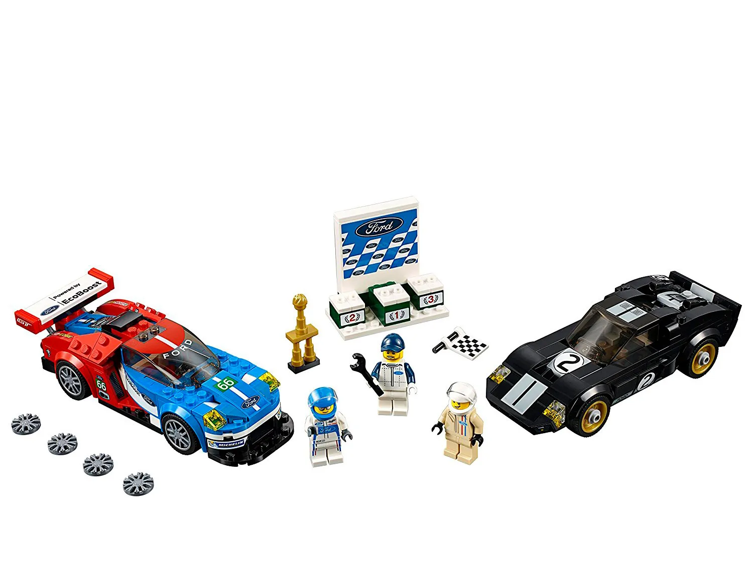 Конструктор LEGO Speed Champions 75881 Ford GT и 1966 Ford GT40 в