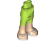 Mini Doll Hips and Trousers with Back Pockets with Light Nougat Lower Legs and White Sandals Pattern - Thick Hinge, 92253c00pb38