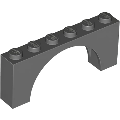 Деталь Lego Арка Arch 1 x 6 x 2 - Medium Thick Top without Reinforced Underside 15254 Dark Bluish Gray U