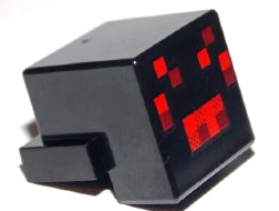 Creature Head Pixelated with Red and Dark Red Face Pattern (Minecraft Spider), 19727pb001 Black U