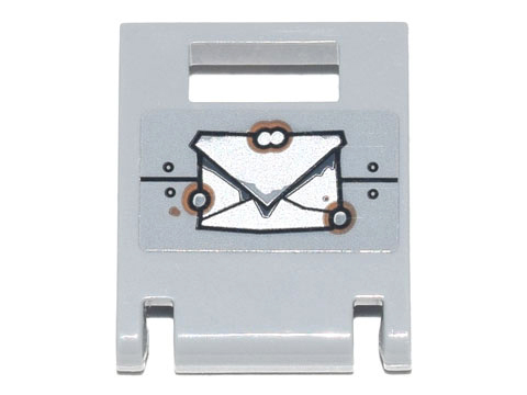 Container, Box 2 x 2 x 2 Door with Slot with Handle with Envelope, Metal Plates and Rivets Pattern (Sticker) - Set 70840, 4346pb45