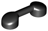 Bar 1 x 3 with 2 Stud Receptacles (Radio Handle / Telephone Handset), 6190 Black N